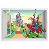 Ventanas 3d castillo príncipe y princesa